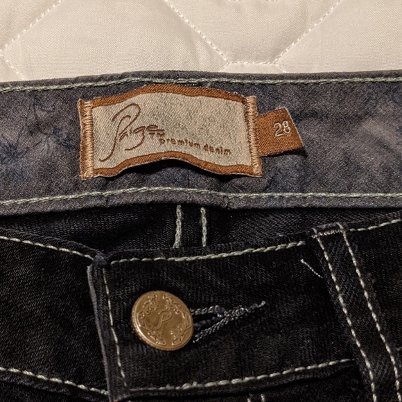 Paige Dark Wash Denim Flare Jeans - Picture 4 of 5